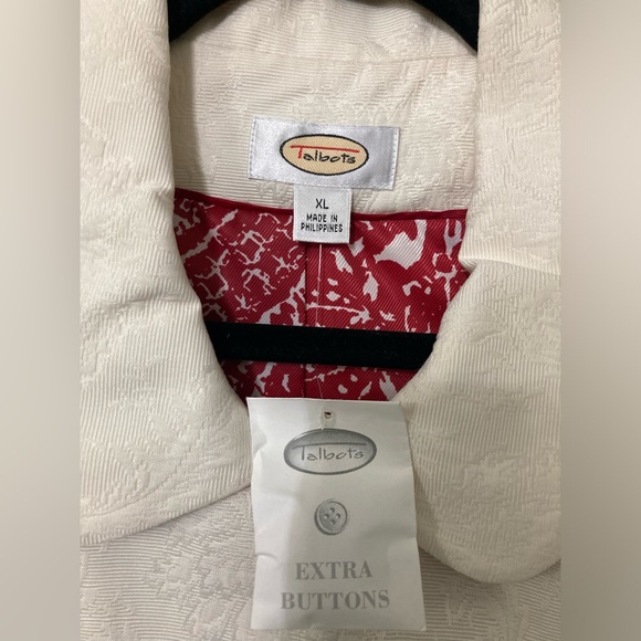 TALBOTS Off White BROCADE Jacket NWOT FLAWLESS - Picture 2 of 11